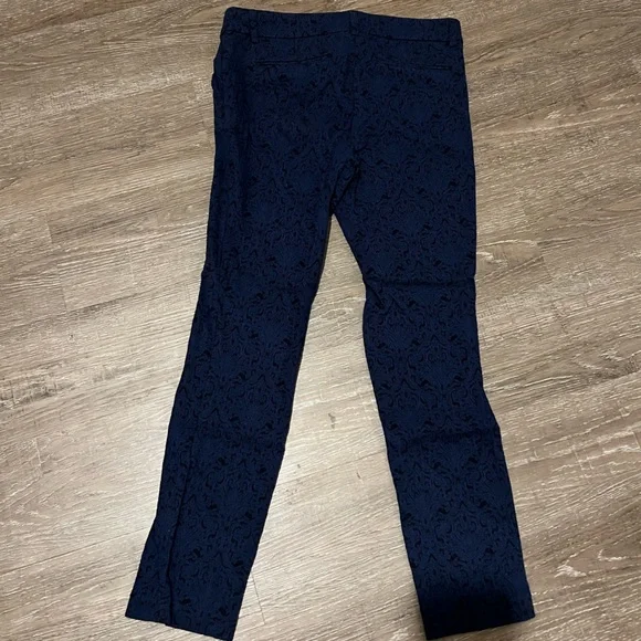 Size 4 Dress Pants Black Blue Adrienne Vittadini Skinny Leg - Picture 5 of 6